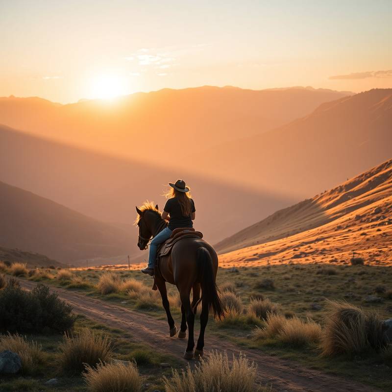 Imagen de cabalgata en los Andes