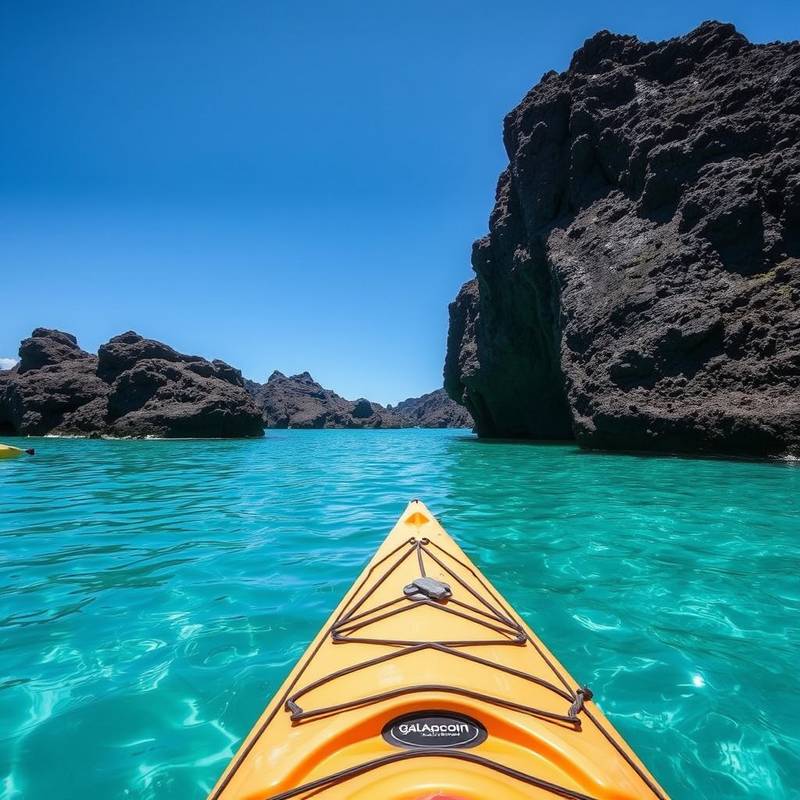 Imagen de kayak en las Islas Galápagos