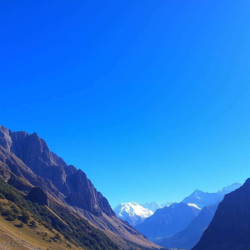 Imagen de las montañas de los Andes con un cielo azul brillante