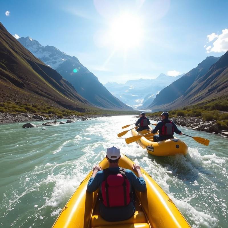 Imagen de rafting en la Patagonia