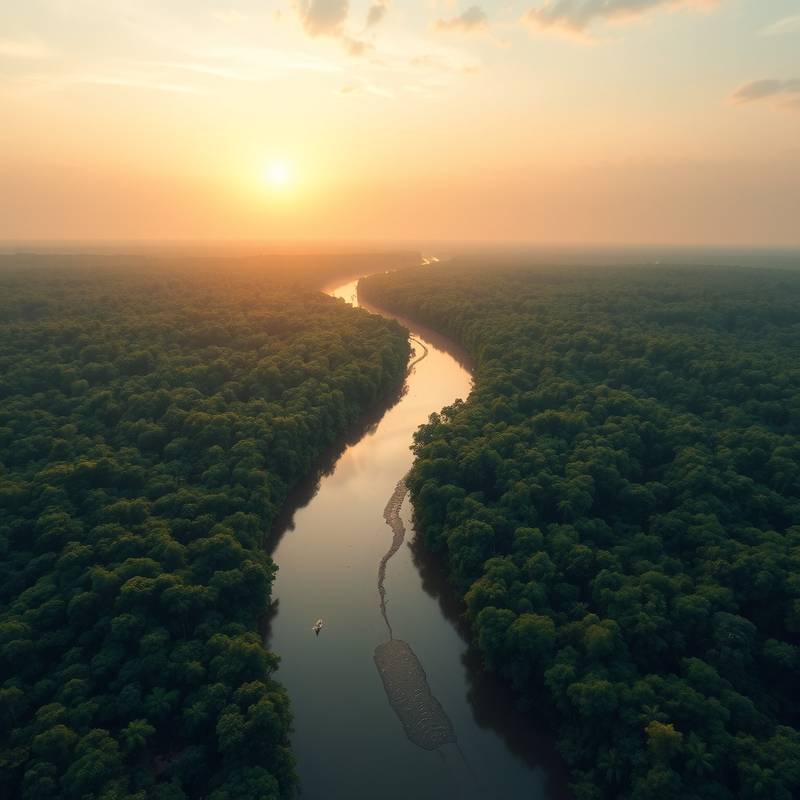 Imagen del Río Amazonas serpenteando a través de la selva